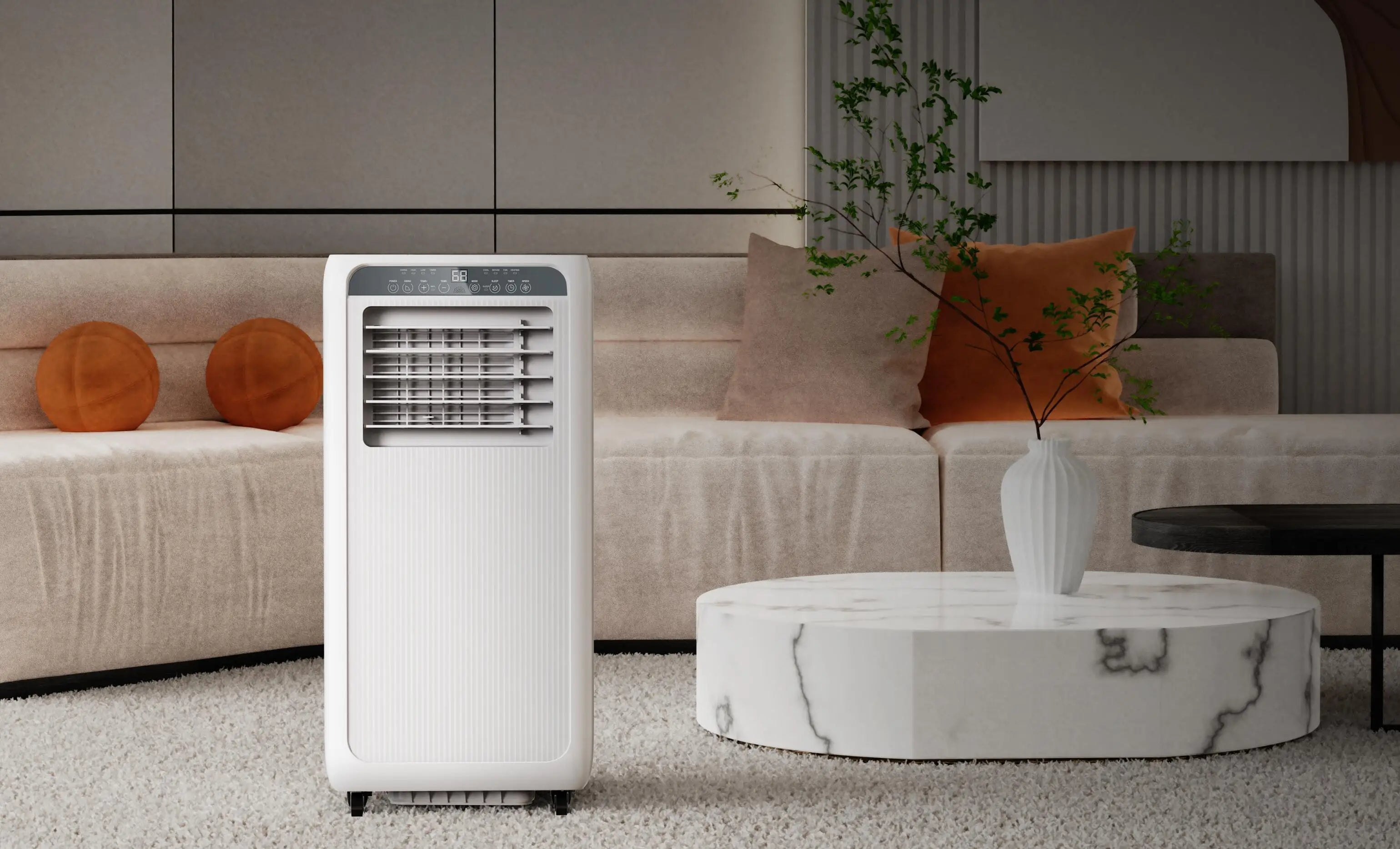 Frost 9,000 BTU Portable Air Conditioner | 3-in-1 Cooling, Dehumidifier & Fan | Remote - White