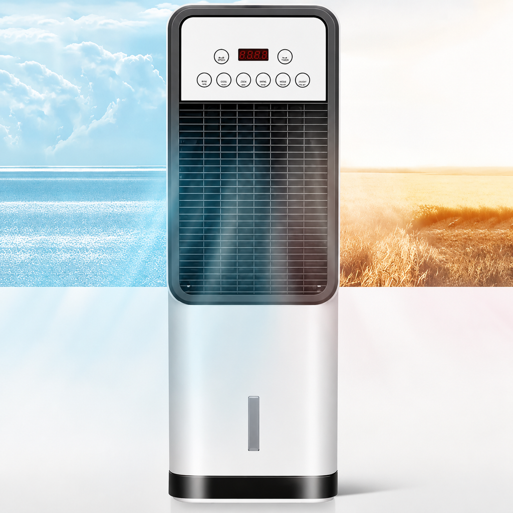 Oxyra | 2-in-1 Water-Cooled Air Conditioner | Dual-Use Cooling & Heating | Household Mobile Unit - White
