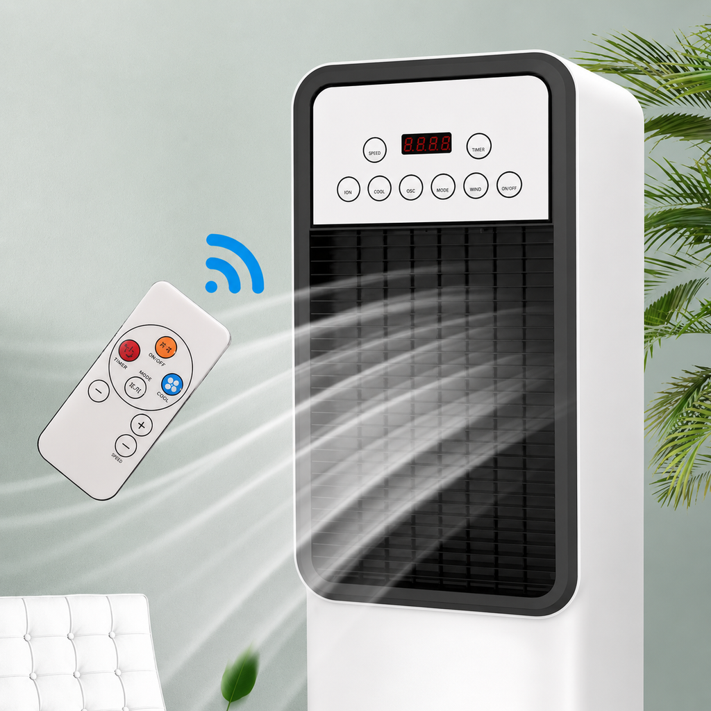 Oxyra | 2-in-1 Water-Cooled Air Conditioner | Dual-Use Cooling & Heating | Household Mobile Unit - White