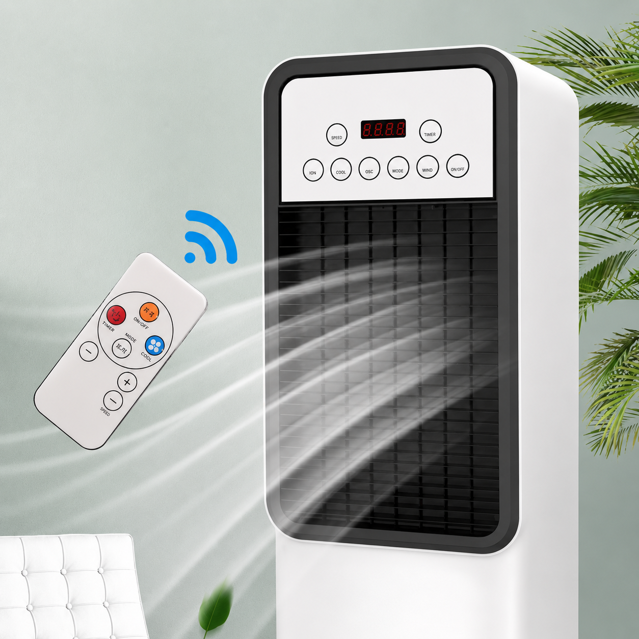 Oxyra | 2-in-1 Water-Cooled Air Conditioner | Dual-Use Cooling & Heating | Household Mobile Unit - White