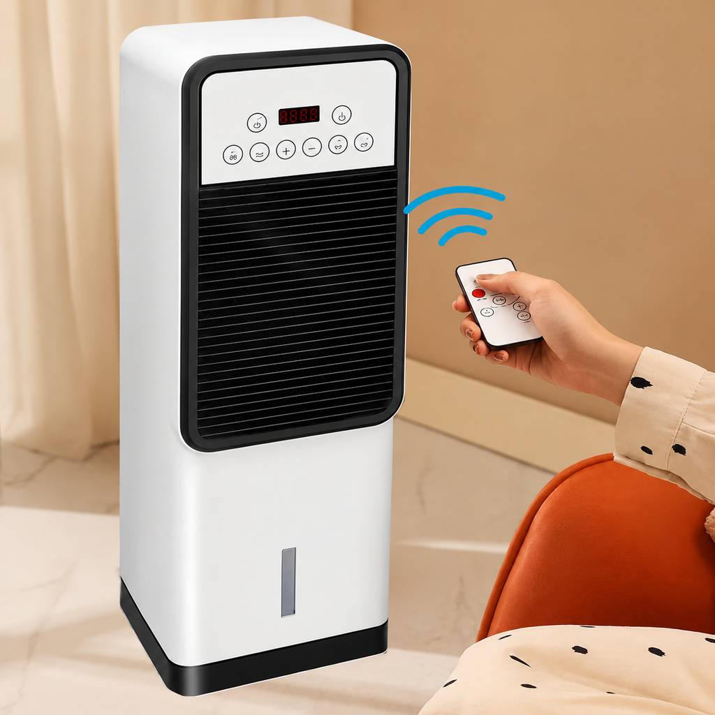 Oxyra | 2-in-1 Water-Cooled Air Conditioner | Dual-Use Cooling & Heating | Household Mobile Unit - White
