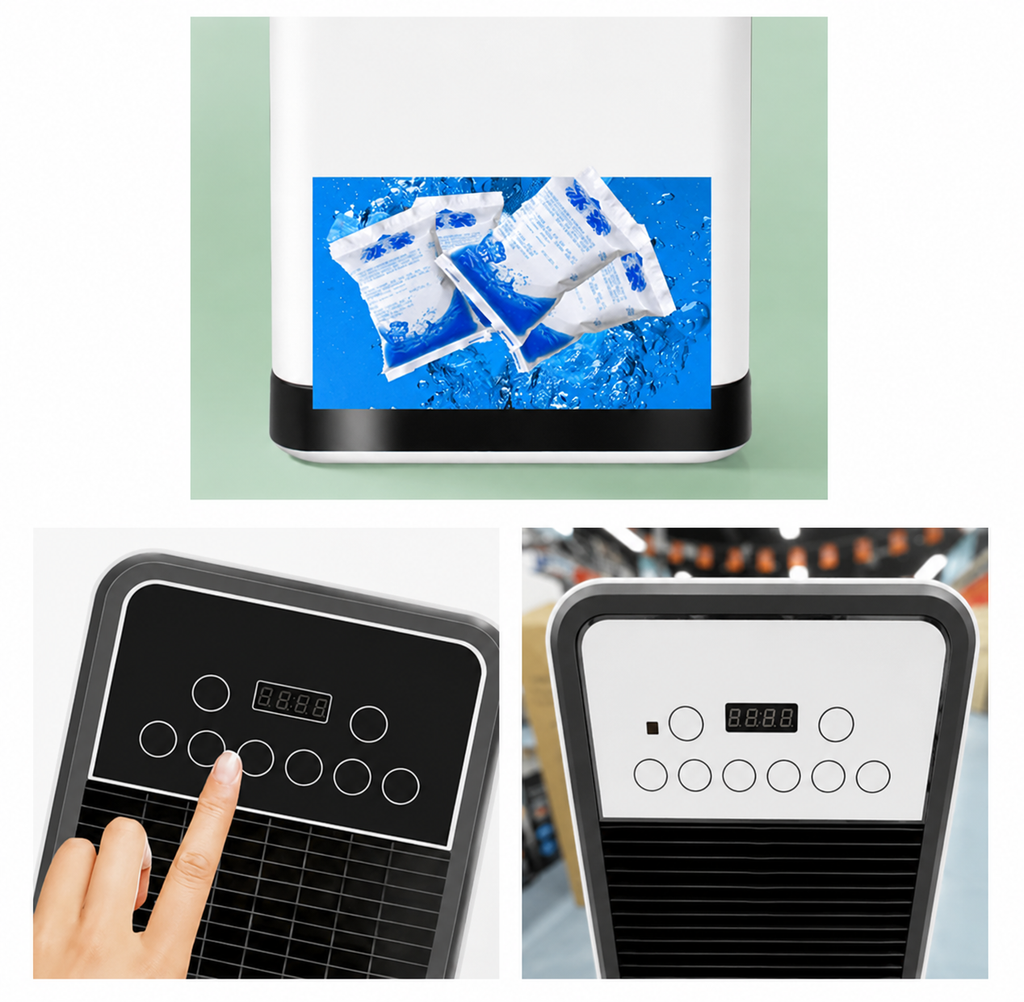 Oxyra | 2-in-1 Water-Cooled Air Conditioner | Dual-Use Cooling & Heating | Household Mobile Unit - White
