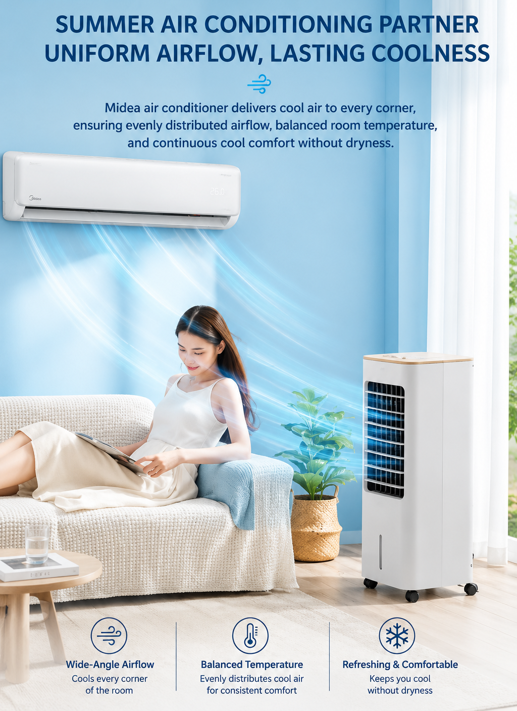 Raptor Portable Electric Fan | 3-Speed Mechanical Control | Ideal for Home & Office | Remote - White/Black