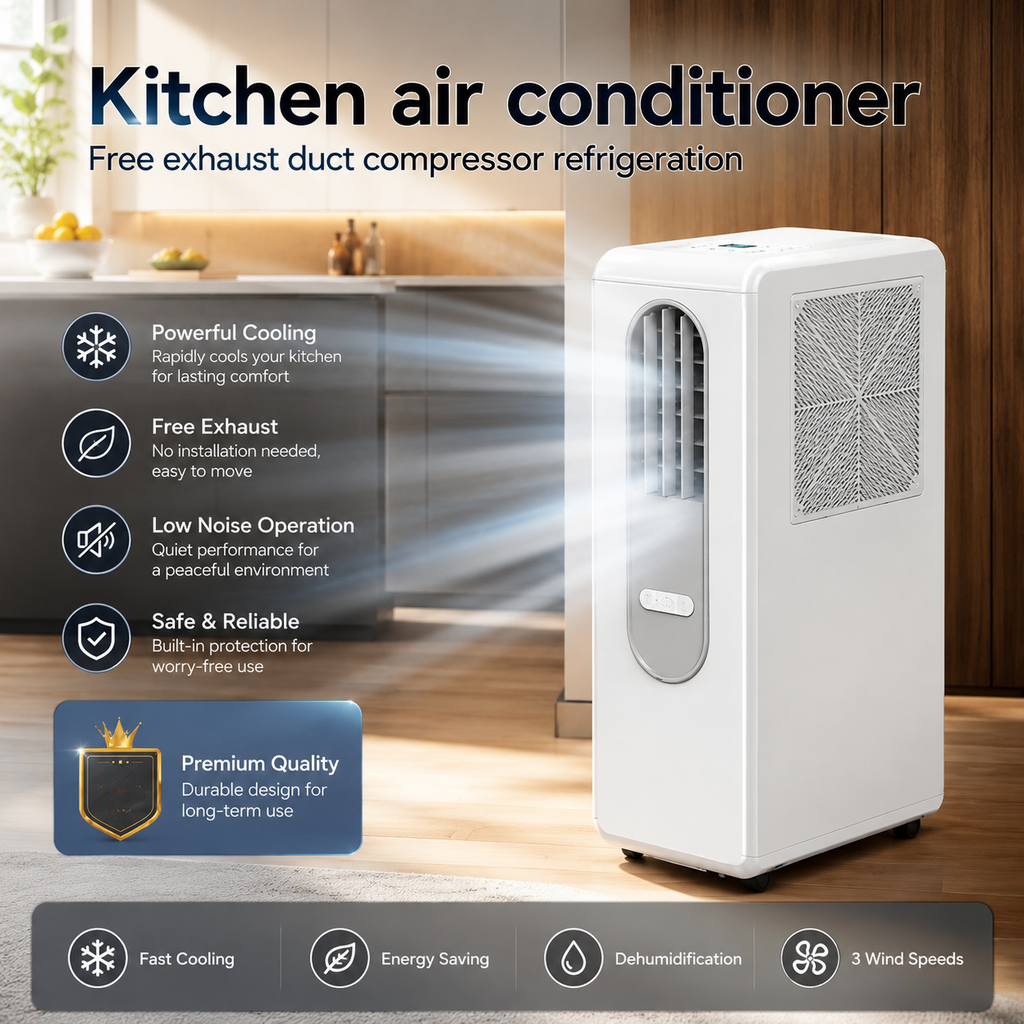 Airstelle Portable Air Conditioner | No Exhaust Duct | 4-in-1 Cooling, Fan, Dehumidifier & Humidifier | Remote - White