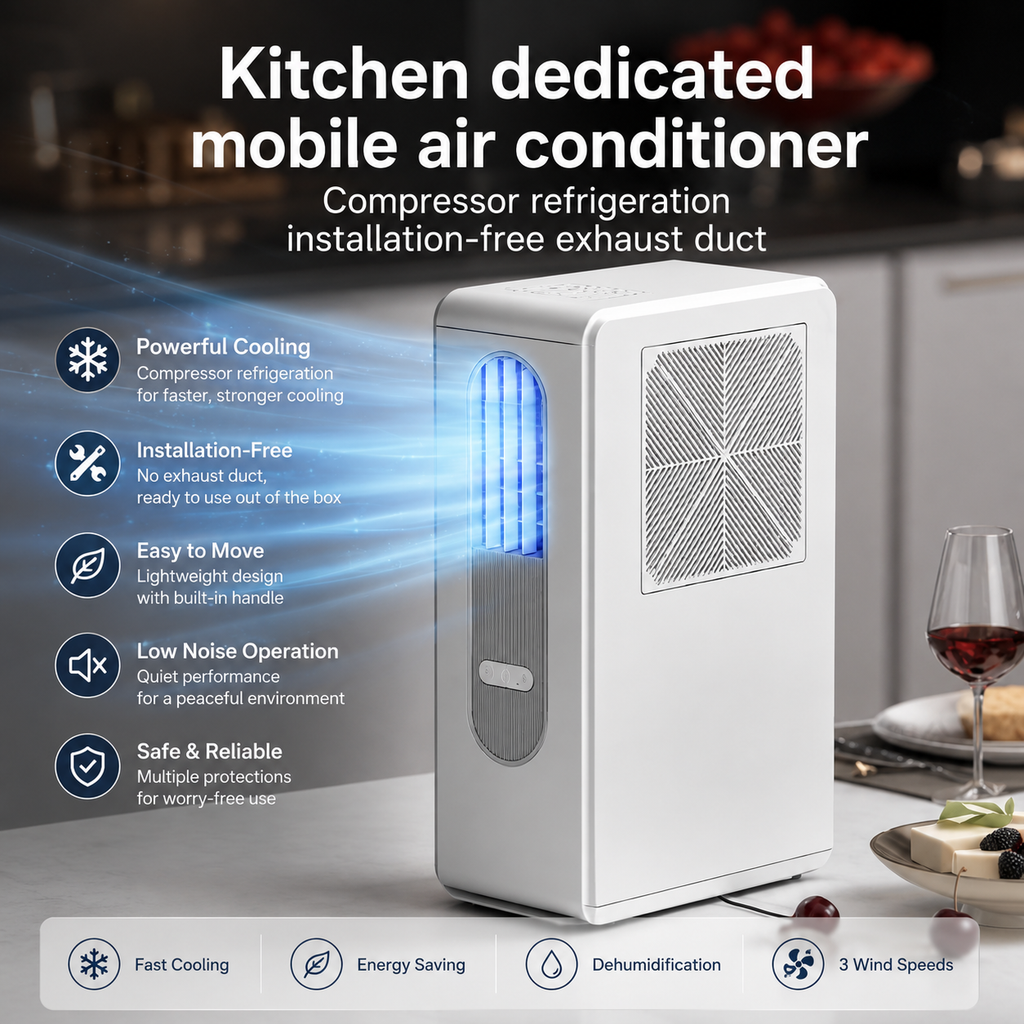Airstelle Portable Air Conditioner | No Exhaust Duct | 4-in-1 Cooling, Fan, Dehumidifier & Humidifier | Remote - White