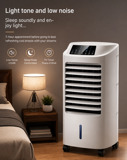 HaierX Water-Cooled Air Conditioning Fan | 3-Speed Mechanical Control | Remote - White