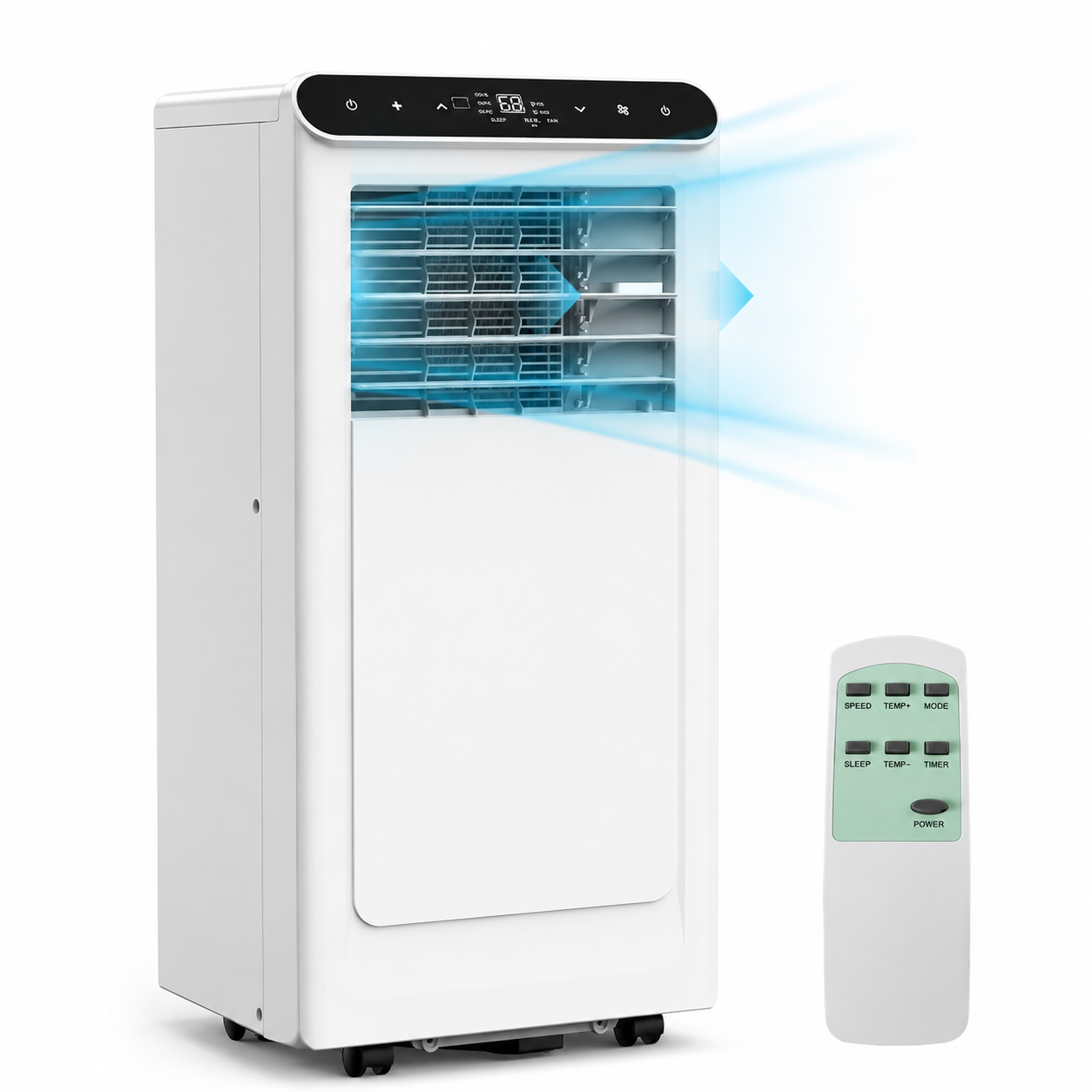 Home Portable Air Conditioner 8000 / 10000 BTU | 3-in-1 AC, Fan & Dehumidifier | Remote - White/Black/Grey