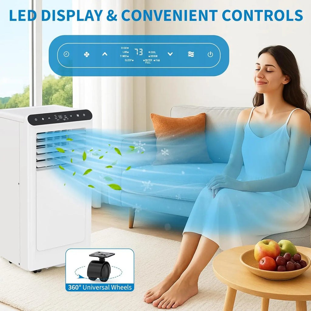 Home Portable Air Conditioner 8000 / 10000 BTU | 3-in-1 AC, Fan & Dehumidifier | Remote - White/Black/Grey