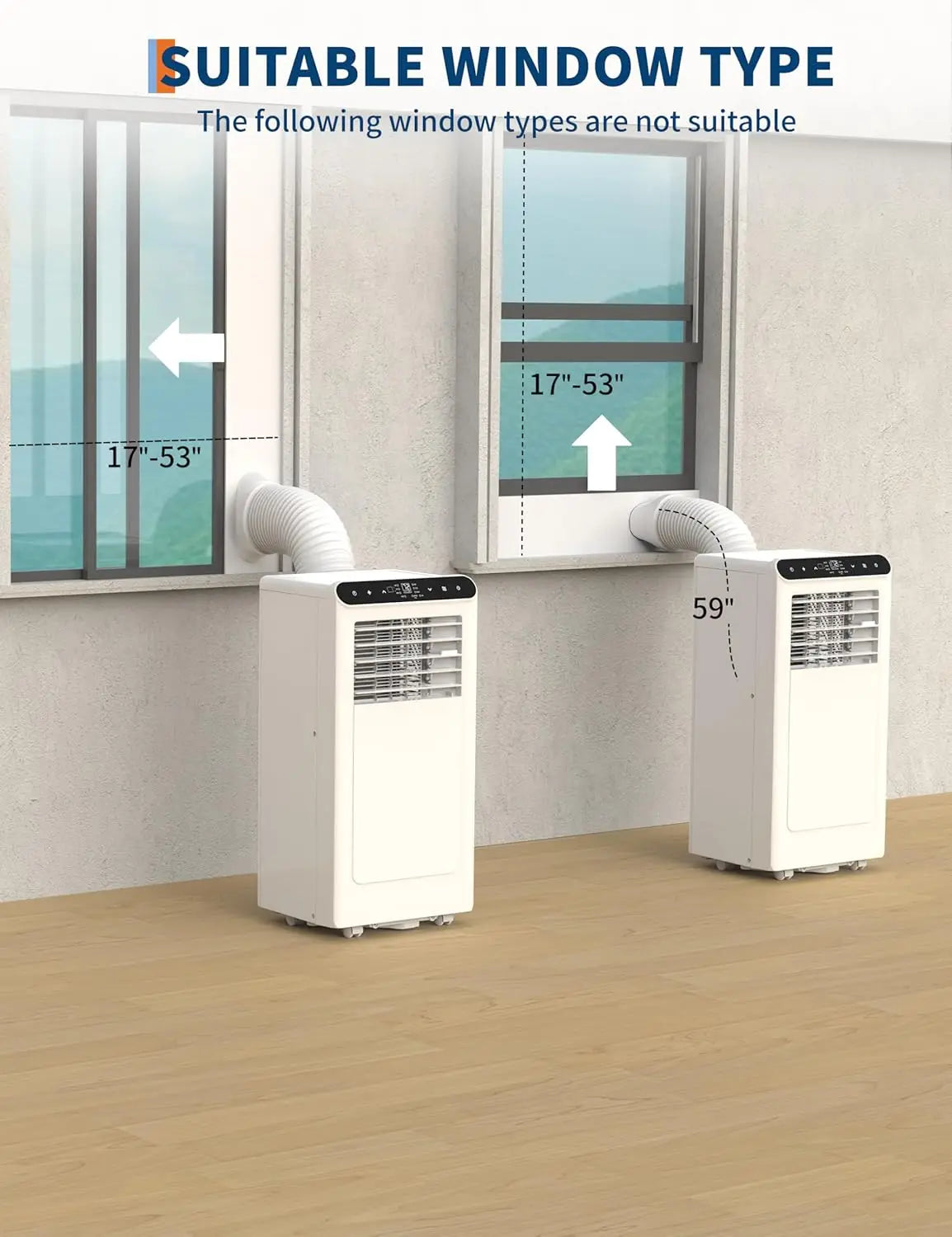 Home Portable Air Conditioner 8000 / 10000 BTU | 3-in-1 AC, Fan & Dehumidifier | Remote - White/Black/Grey