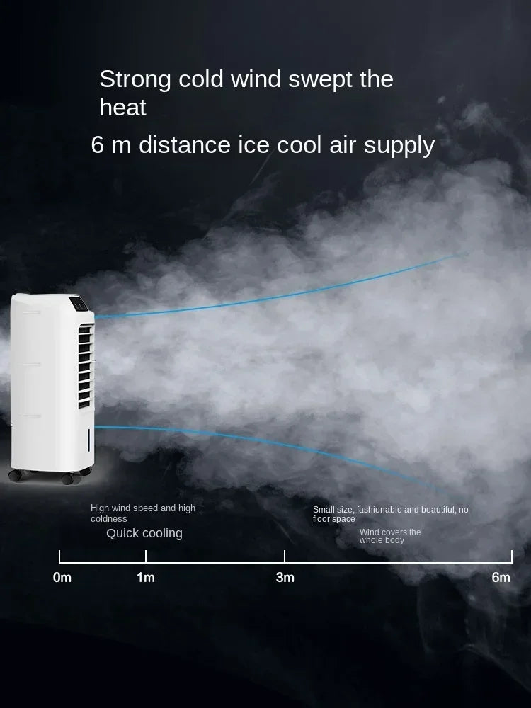HaierX Water-Cooled Air Conditioning Fan | 3-Speed Mechanical Control | Remote - White