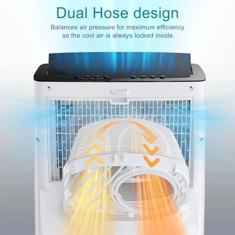 Krysalis Dual-Hose Portable Air Conditioner - 14,000 BTU - Remote - White