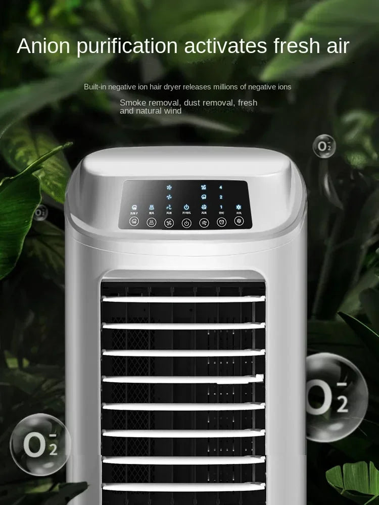 HaierX Water-Cooled Air Conditioning Fan | 3-Speed Mechanical Control | Remote - White